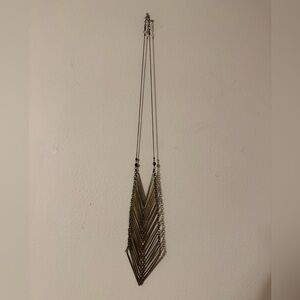 Gold Chevron Pendant Necklace